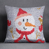 Cheerful Winter Snowman - Latch Hook Pillow Kit