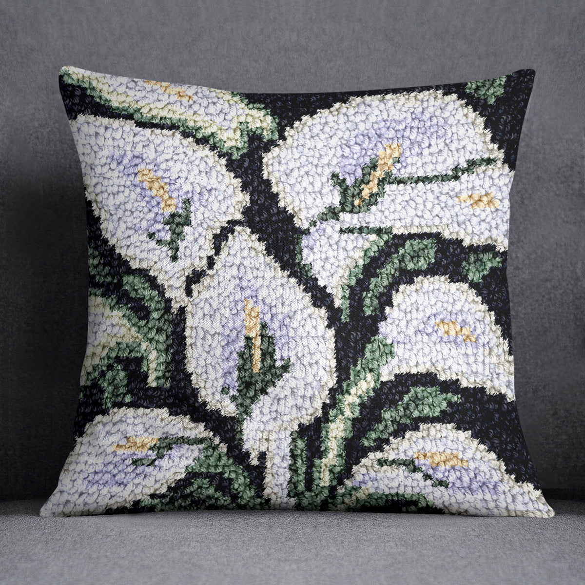 Elegant Calla Lilies - Latch Hook Pillow Kit