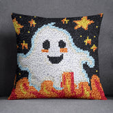 Cheerful Ghost in the Starry Night - Latch Hook Pillow Kit