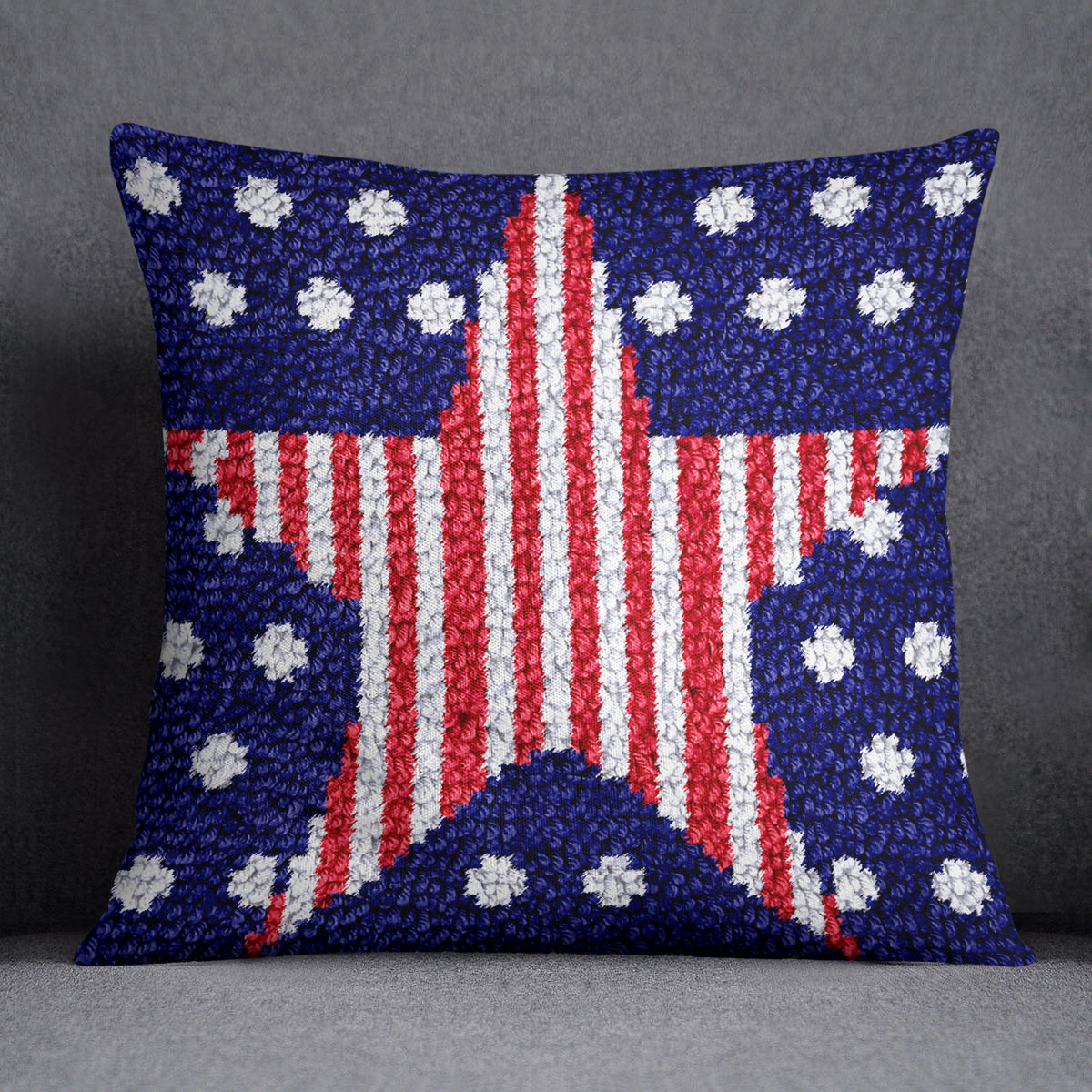 Patriotic Star - Latch Hook Pillow Kit