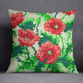 Vibrant Floral Tapestry - Latch Hook Pillow Kit