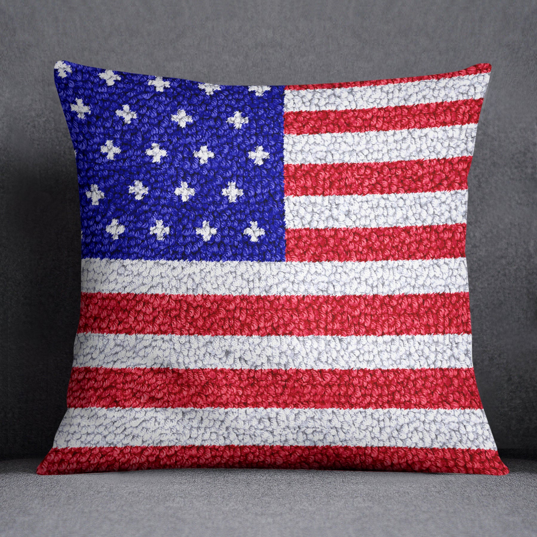 Stars and Stripes Embrace - Latch Hook Pillow Kit