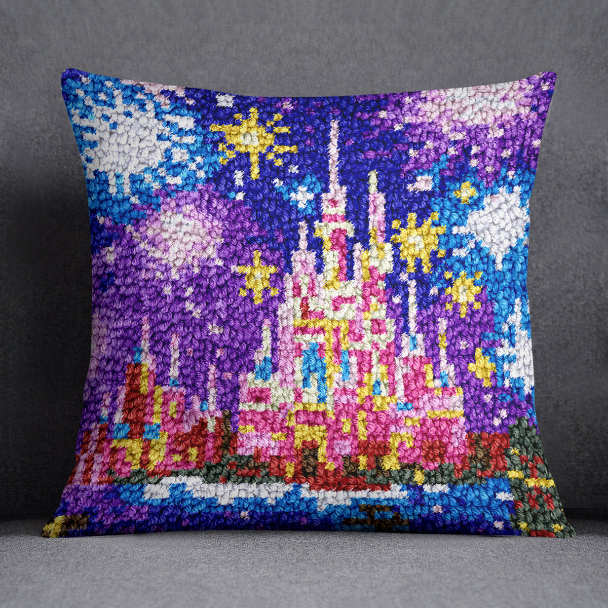 Dreamy Castle Glow - Latch Hook Pillow Kit