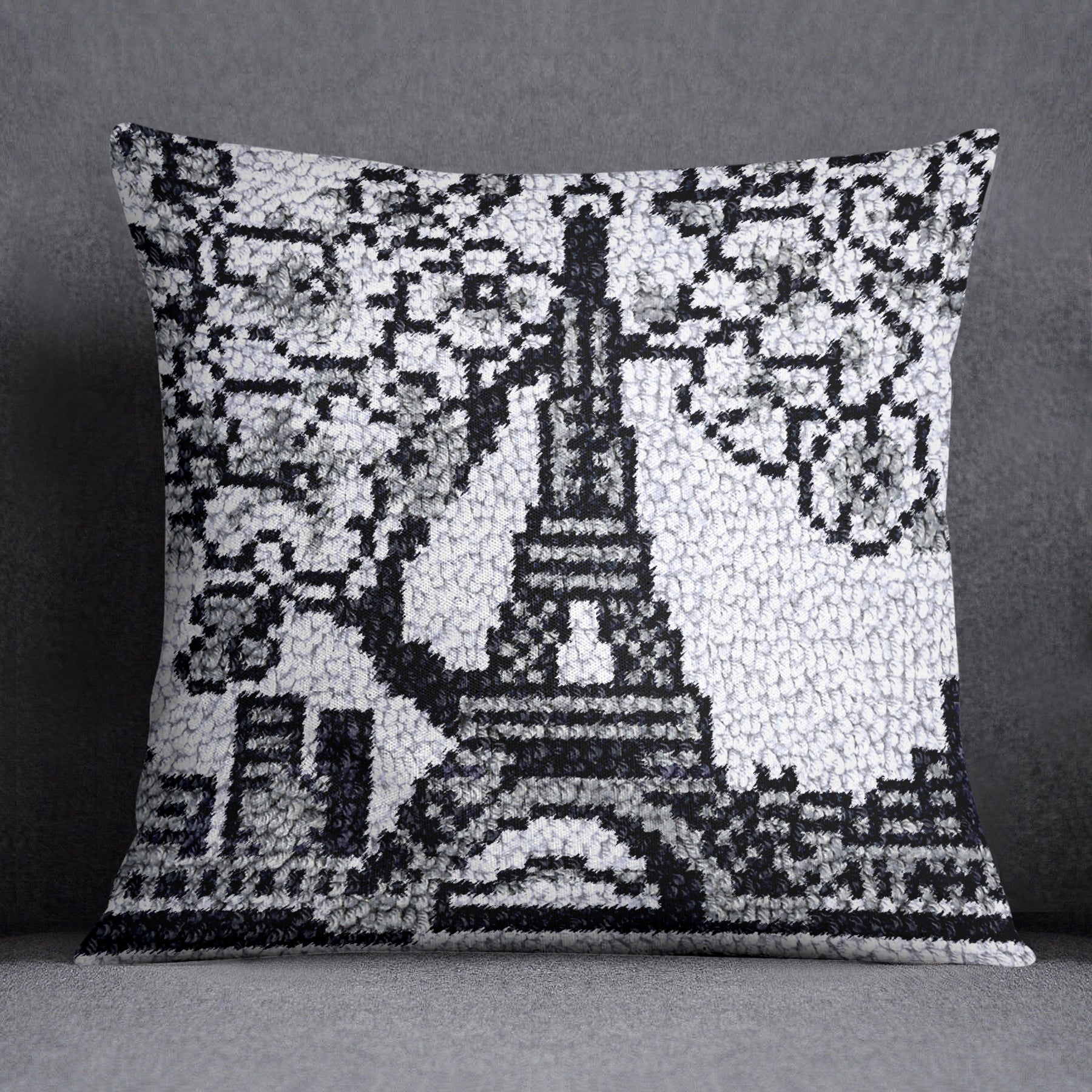 Charming Parisian Elegance - Latch Hook Pillow Kit