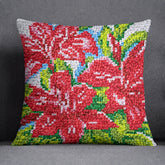 Vibrant Floral Tapestry - Latch Hook Pillow Kit