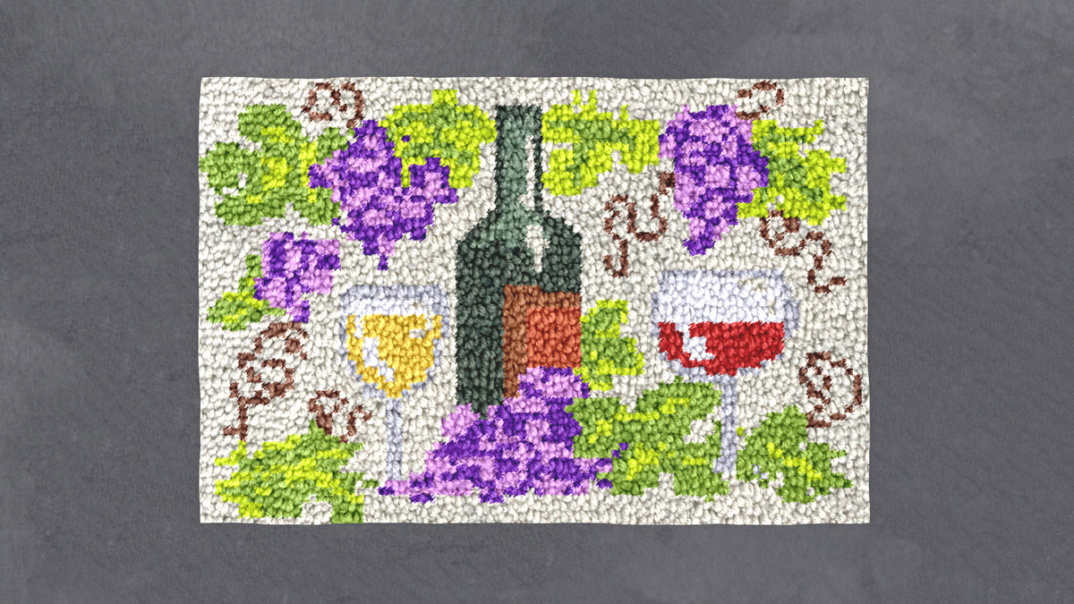 Wine and Grapes Delight - Latch Hook Rug Kit