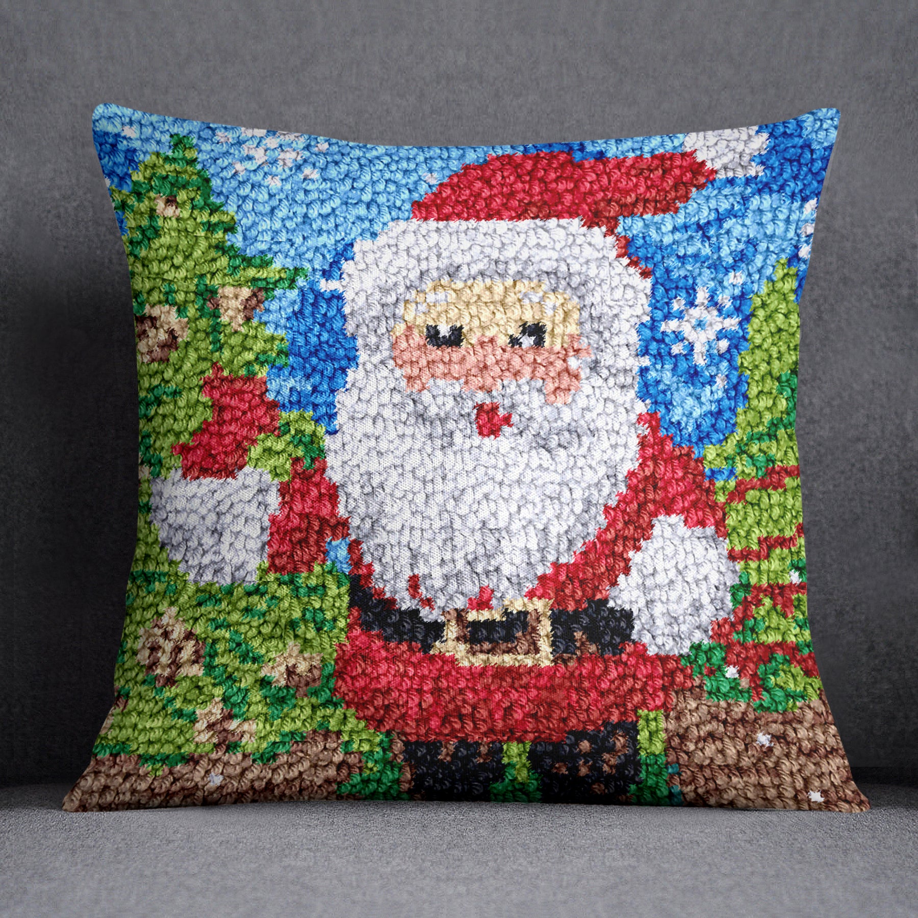 Whimsical Santa Claus - Latch Hook Pillow Kit