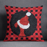 Festive Cheer: Santa Hat Design - Latch Hook Pillow Kit