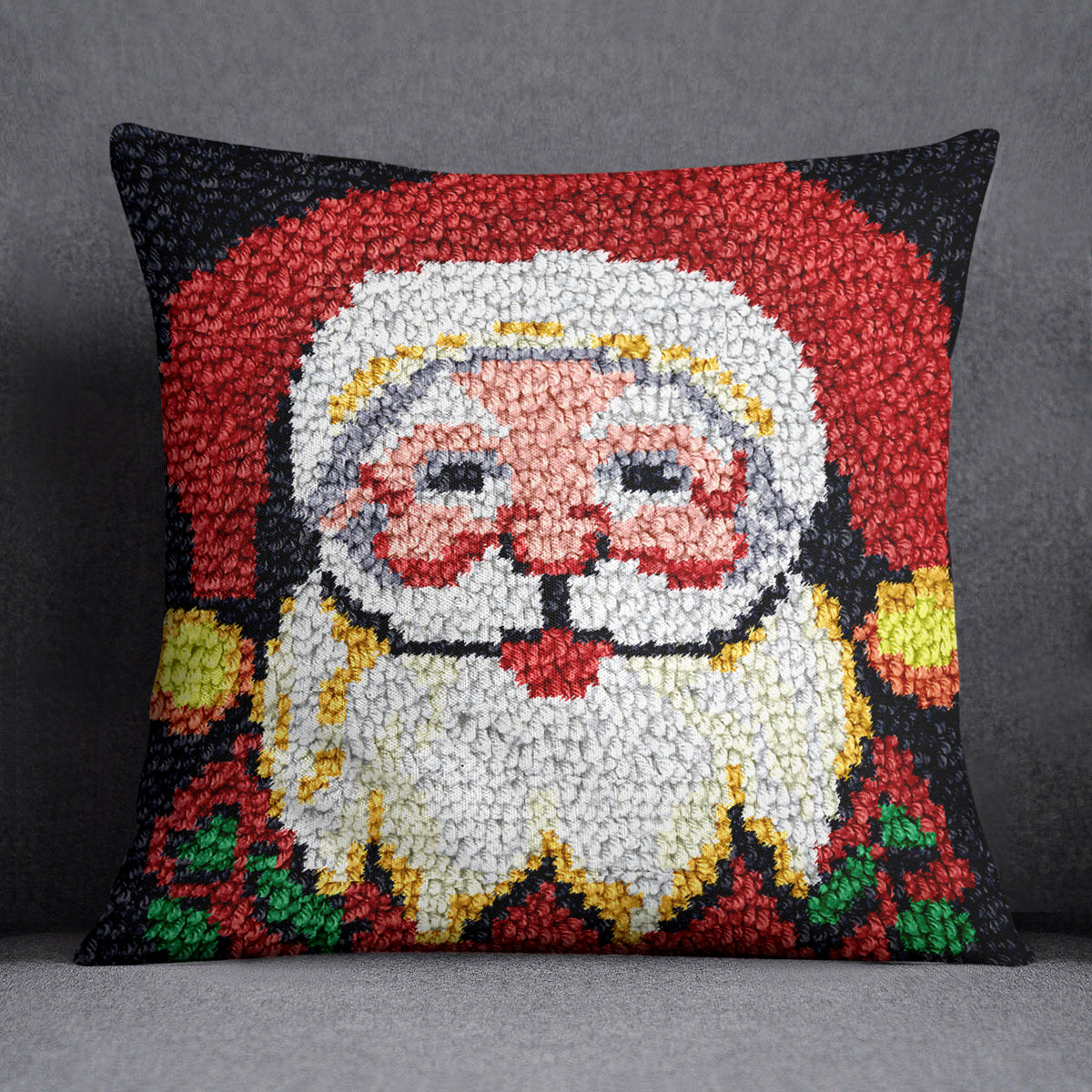 Jolly Santa Claus - Latch Hook Pillow Kit