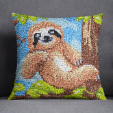 Charming Sloth in the Canopy - Latch Hook Pillow Kit