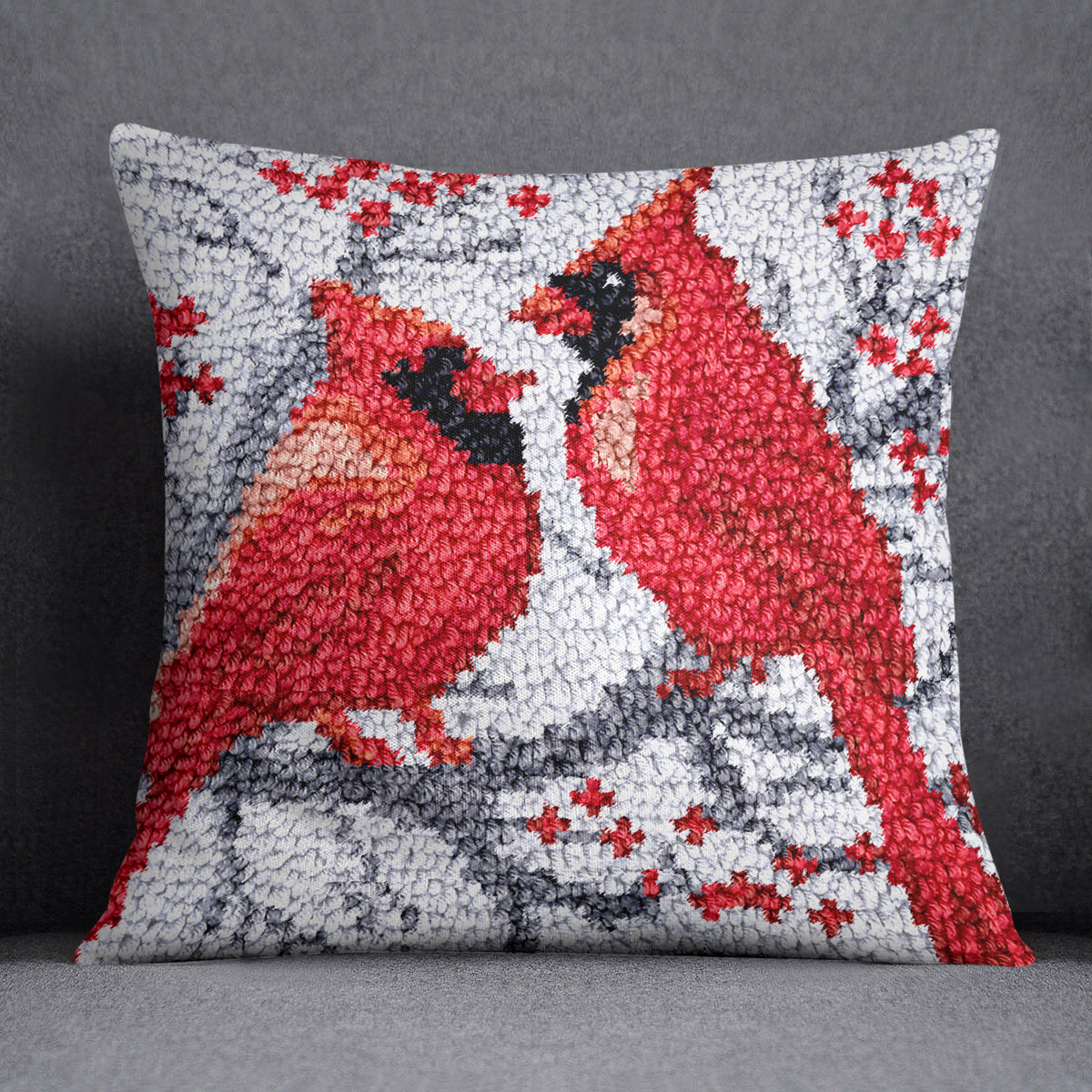 Loving Cardinals - Latch Hook Pillow Kit