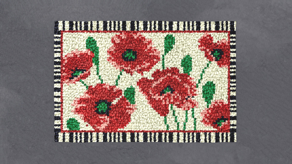 Poppy Pattern Delight - Latch Hook Rug Kit