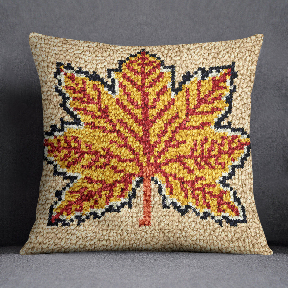 Autumn Leaf - Latch Hook Pillow Kit