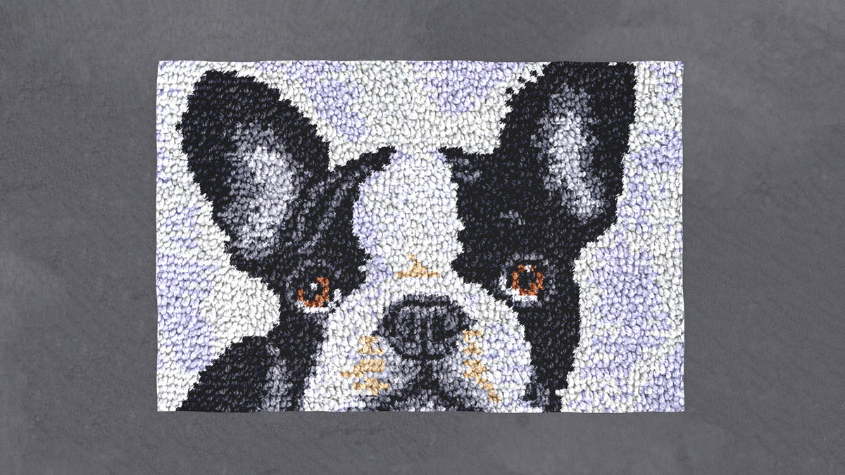 Charming Boston Terrier Portrait - Latch Hook Rug Kit