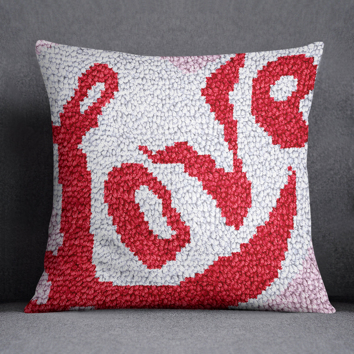 Embroidered Love - Latch Hook Pillow Kit