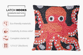 Whimsical Octopus Delight - Latch Hook Pillow Kit