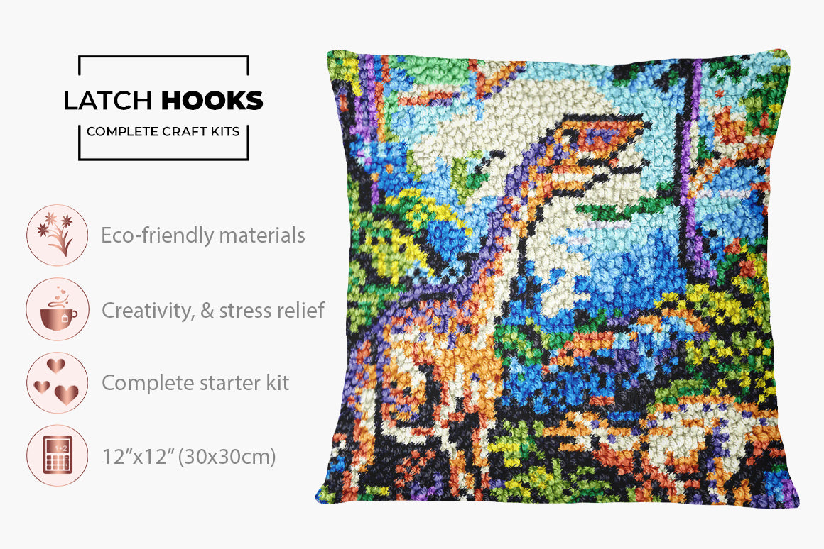 Dinosaur Wonder - Latch Hook Pillow Kit