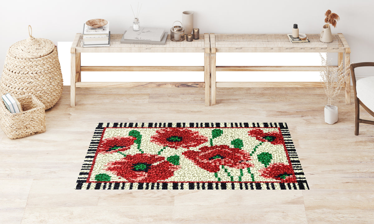 Poppy Pattern Delight - Latch Hook Rug Kit