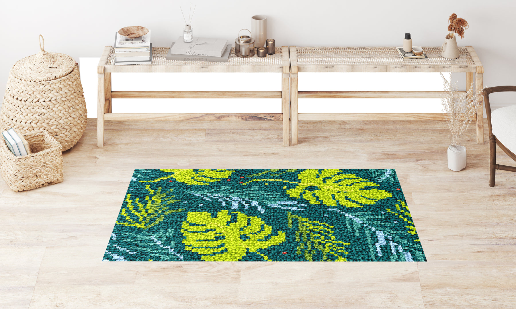 Tropical Oasis Textile Abstract - Latch Hook Rug Kit