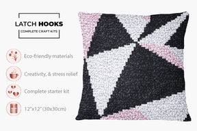 Geometric Elegance - Latch Hook Pillow Kit