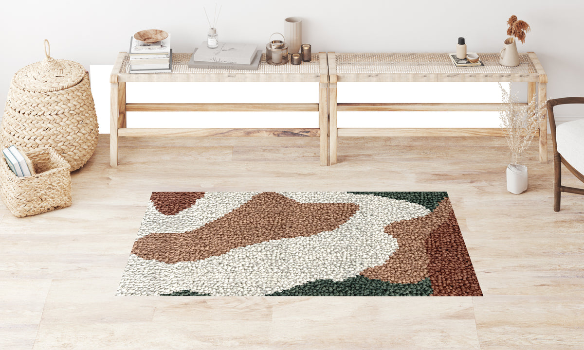 Earthy Camouflage Rug - Latch Hook Rug Kit