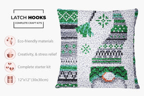 Festive Cozy Patterns - Latch Hook Pillow Kit