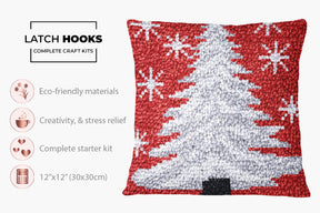 Winter Wonderland Christmas Tree - Latch Hook Pillow Kit