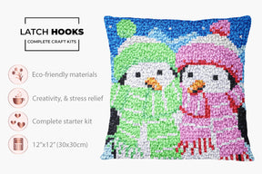 Charming Winter Companions - Latch Hook Pillow Kit