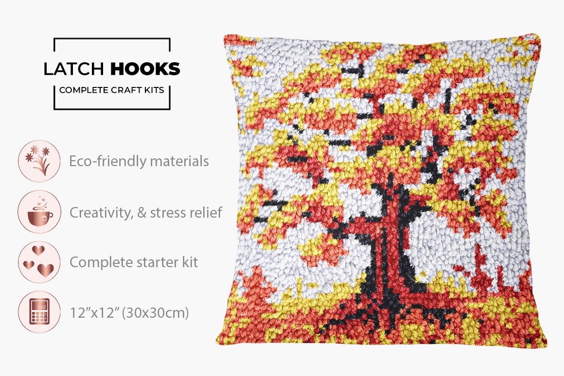 Autumn Blaze - Latch Hook Pillow Kit