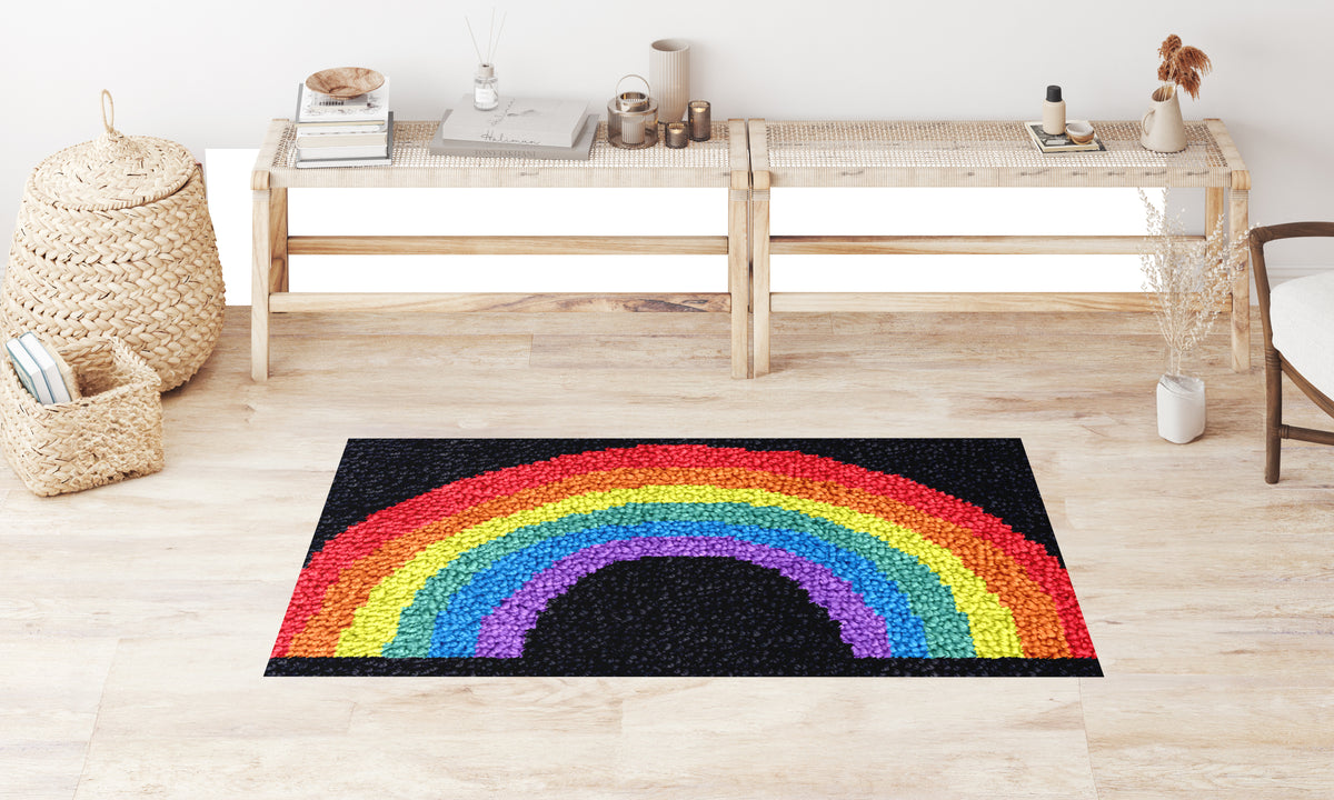 Vibrant Rainbow Tapestry - Latch Hook Rug Kit