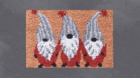 Cheerful Gnome Trio - Latch Hook Rug Kit