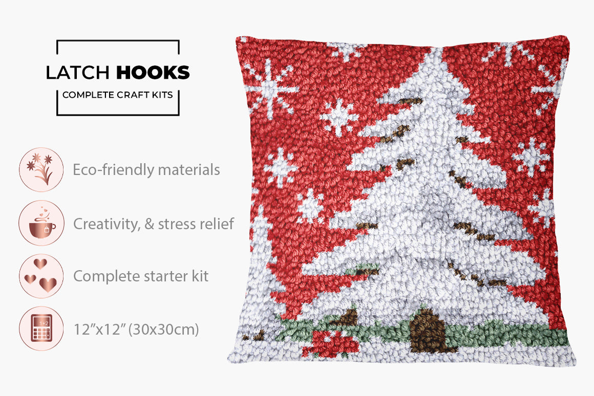 Winter Wonderland Needlework - Latch Hook Pillow Kit