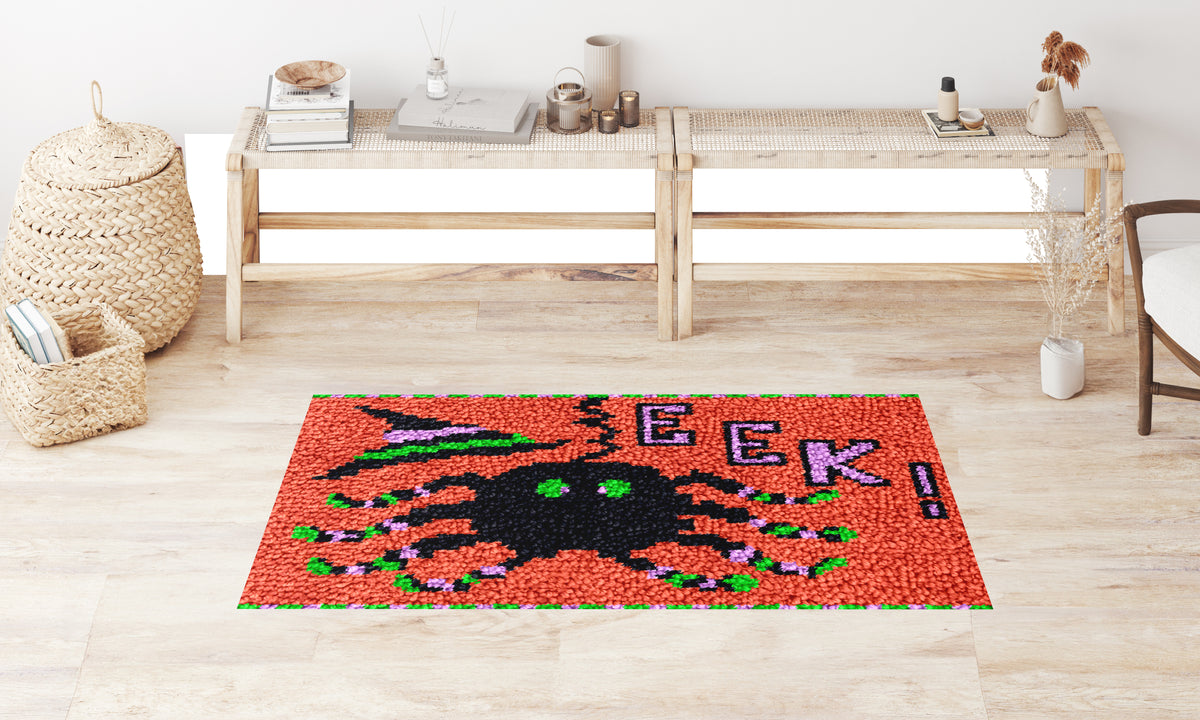 Spooky Octopus EEK! Mat - Latch Hook Rug Kit