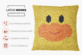 Joyful Duck Face - Latch Hook Pillow Kit