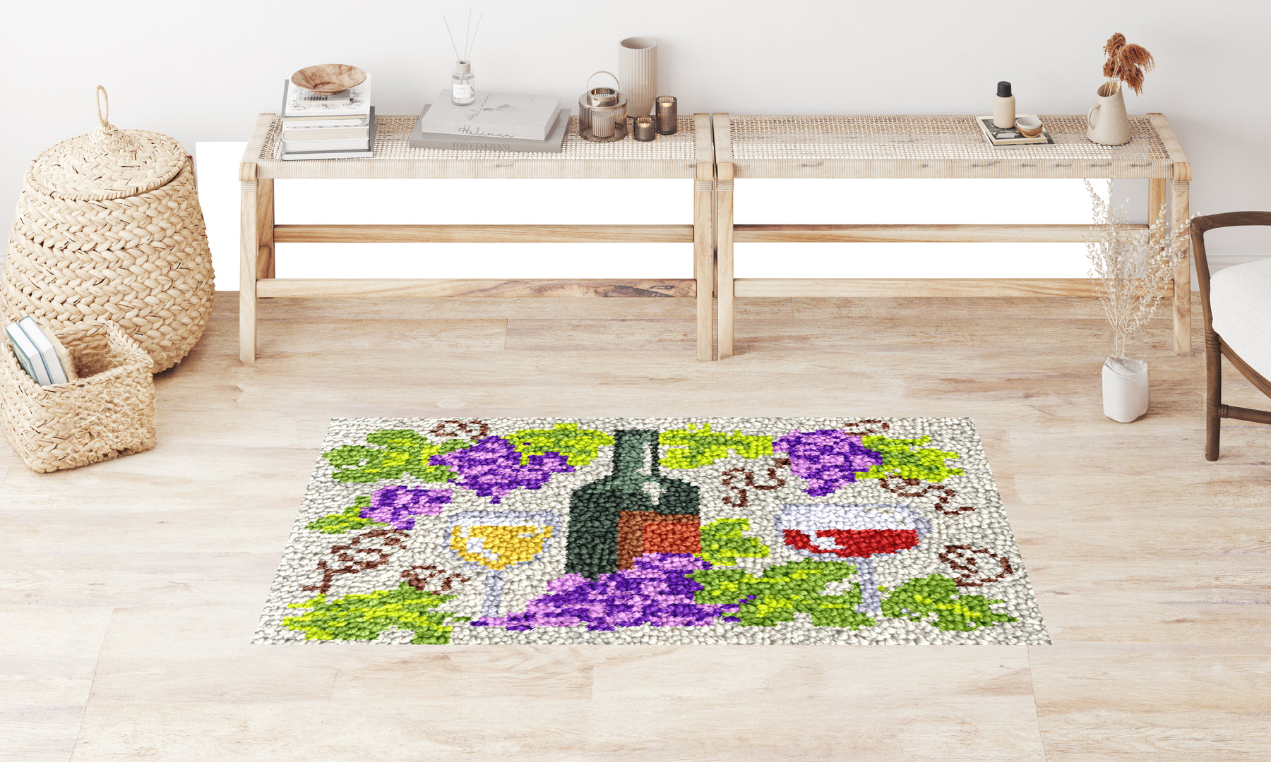 Wine and Grapes Delight - Latch Hook Rug Kit