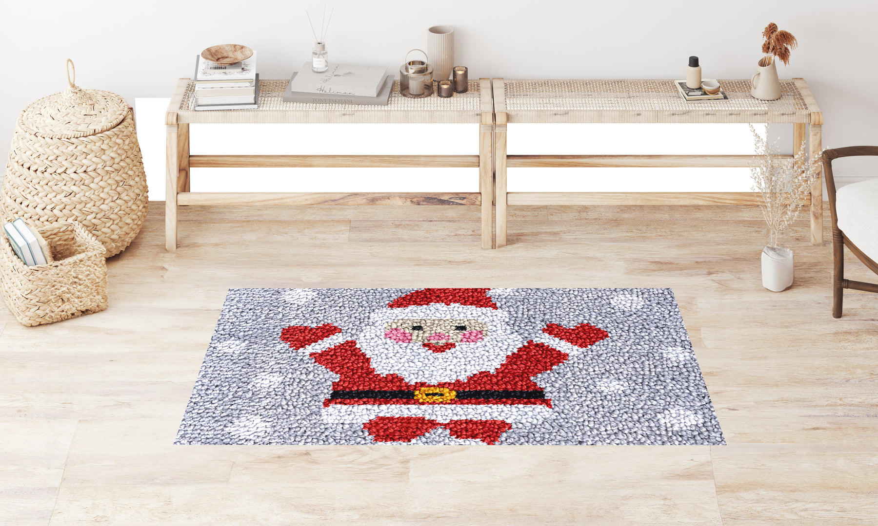 Jolly Santa Christmas Art - Latch Hook Rug Kit