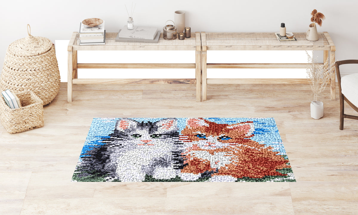 Whimsical Kittens - Latch Hook Rug Kit