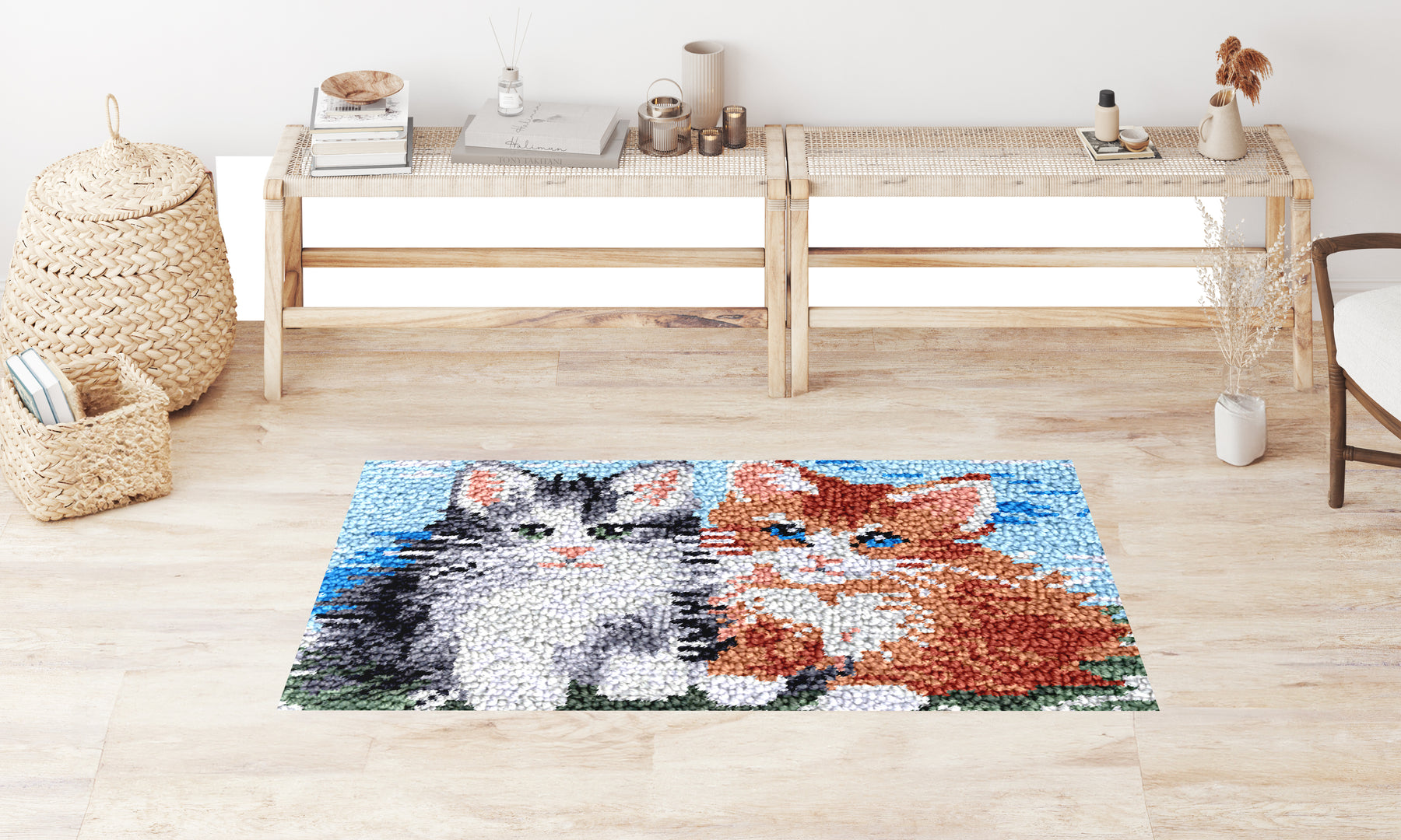 Whimsical Kittens - Latch Hook Rug Kit