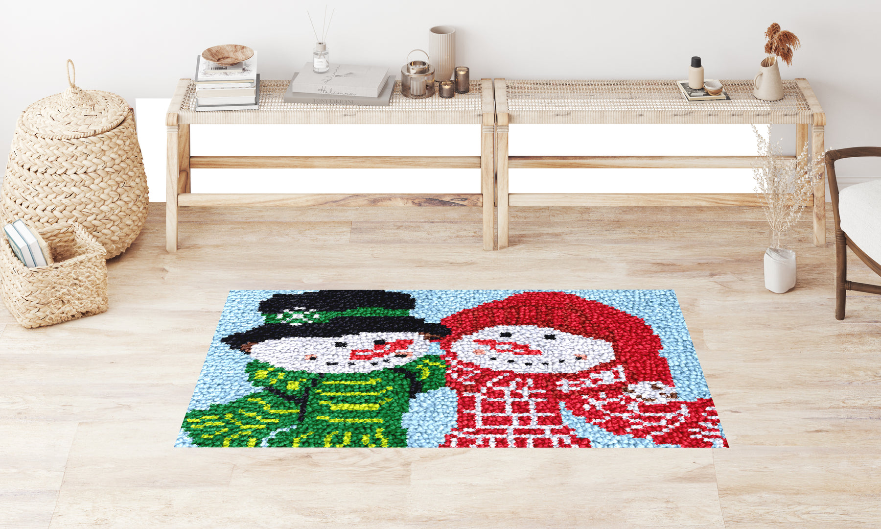 Joyful Snowman Duo - Latch Hook Rug Kit