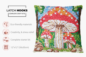 Enchanted Mushroom Grove - Latch Hook Pillow Kit