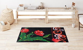 Vibrant Floral Elegance - Latch Hook Rug Kit