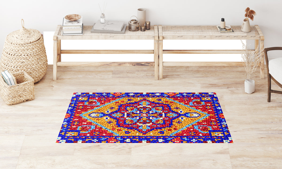 Vibrant Oriental Reimagining - Latch Hook Rug Kit