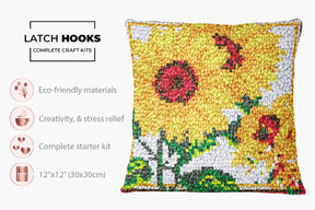 Sunflower Delight - Latch Hook Pillow Kit