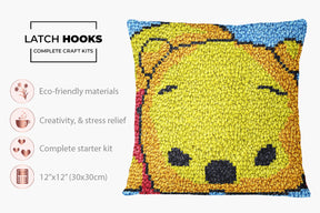 Cozy Winnie the Pooh Tapestry - Latch Hook Pillow Kit