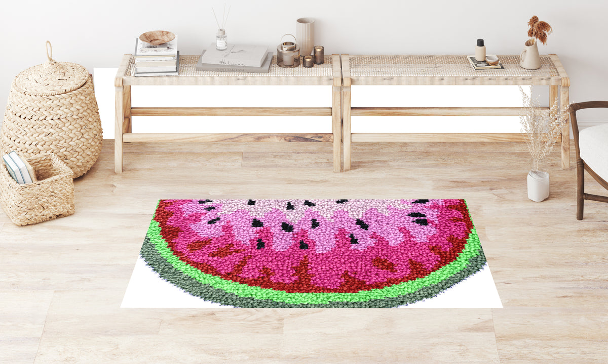 Vibrant Watermelon Delight - Latch Hook Rug Kit