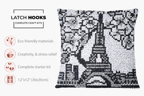 Charming Parisian Elegance - Latch Hook Pillow Kit