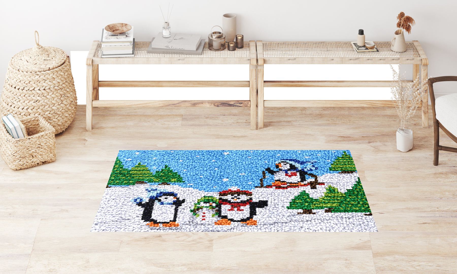 Winter Wonderland Penguins - Latch Hook Rug Kit