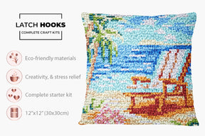 Tranquil Beach Retreat - Latch Hook Pillow Kit