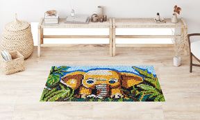 Playful Jungle Elephant - Latch Hook Rug Kit