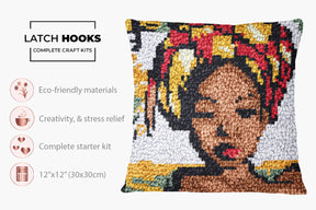 Regal Beauty in Textiles - Latch Hook Pillow Kit